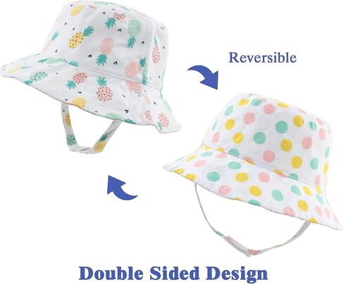 Muryobao Toddler Baby Kids Summer Sun Hat UPF 50+ UV Protection Reversible Travel Beach Bucket Cap in Kuwait