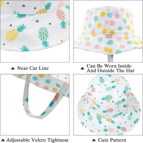 Muryobao Toddler Baby Kids Summer Sun Hat UPF 50+ UV Protection Reversible Travel Beach Bucket Cap in Kuwait