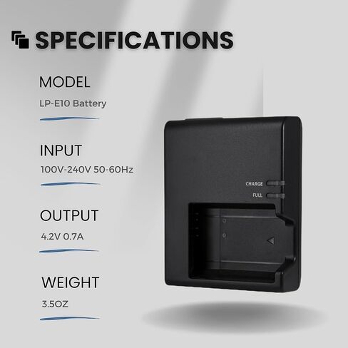 LC-E10E شاحن سريع لكانون: LP-E10 LC-E10 LC-E10C بطارية متوافقة EOS 1100D 1200D 1300D 1500D 2000D 3000D 4000D قبلة X50 X70 X80 X90 المتمردين T3 T5 T6 T7 T100 DSLR كاميرا رقمية in Kuwait