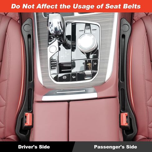 KOVSPO حشو فجوات مقعد السيارة، قطعتان منظم حشو فجوات السيارة، 2 في 1 حشو فجوات المقعد العالمي يناسب سيارات الدفع الرباعي والشاحنات، املأ الفجوة بين المقعد ووحدة التحكم لمنع الأشياء من السقوط (أسود) in Kuwait