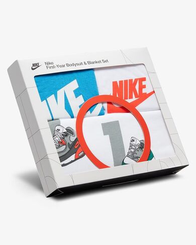 Nike Bodysuit Box Set (مع بطانية) أزرق/أبيض/برتقالي - للأطفال (0-12 شهرًا) - NN0842-001 in Saudi Arabia