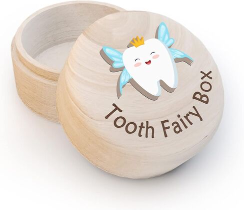 صندوق جنية الأسنان، صندوق أسنان لطيف للأولاد والبنات، صندوق خشبي للأسنان وأسنان ثلاثية الأبعاد، يخزن الأسنان المفقودة للأطفال، صندوق تخزين تذكاري للأسنان المتساقطة لوضعه تحت الوسادة، صندوق حاوية الأسنان in Kuwait