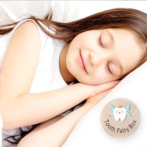 صندوق جنية الأسنان، صندوق أسنان لطيف للأولاد والبنات، صندوق خشبي للأسنان وأسنان ثلاثية الأبعاد، يخزن الأسنان المفقودة للأطفال، صندوق تخزين تذكاري للأسنان المتساقطة لوضعه تحت الوسادة، صندوق حاوية الأسنان in Kuwait