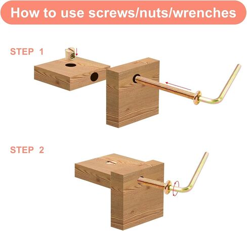 weideer 16 Set Crib Screws Hardware Replacement Kit Baby Bed Frame Bolts M6x20mm/ 40mm/ 60mm/ 80mm Hex Drive Socket Cap Screws Barrel Nuts Wooden Dowel Kit for Beds Chairs Furniture in Saudi Arabia