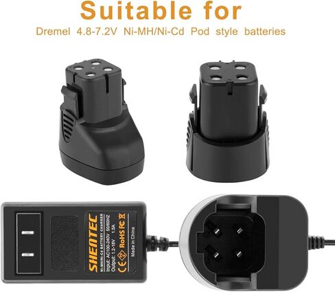 Shentec 4.8V and 7.2V Ni-MH and Ni-Cd Charger Compatible with Dremel 755-01 757-01 5000755-01 7700-01 7700-02 7300 Pod Style Battery (Not for 757 Battery.) in Kuwait