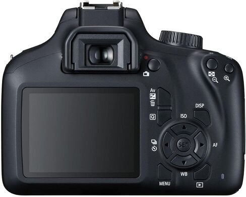 كاميرا Canon EOS Rebel T100/4000D DSLR مع عدسة تكبير مقاس 18-55 مم f/3.5-5.6 وملحقات: تتضمن - بطاقة ذاكرة SanDisk Ultra سعة 64 جيجابايت، وحامل ثلاثي القوائم، وحقيبة ظهر، وغير ذلك الكثير (حزمة مكونة من 18 قطعة) in Saudi Arabia