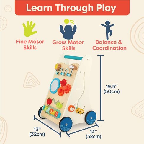 B. toys- Little Learning Steps- Wooden Activity Walker – 7 Educational Activities – Learning & Walking Toy for Toddlers – Stand, Push, Walk – 1 Year + in Saudi Arabia