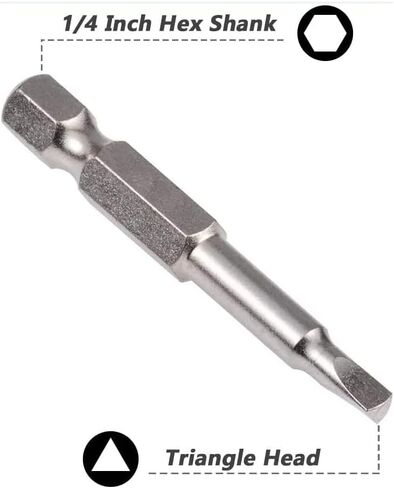 طقم لقم مفك براغي مغناطيسي مثلث 6 قطع من Fixinus 50 مم، S2 فولاذ 1/4 بوصة ساق سداسية Δ1.8 / Δ2.0 / Δ2.3 / Δ2.5 / Δ2.7 / Δ3.0 لقم مثقاب مثلث، مع مفك براغي بزاوية L حامل بت in Kuwait