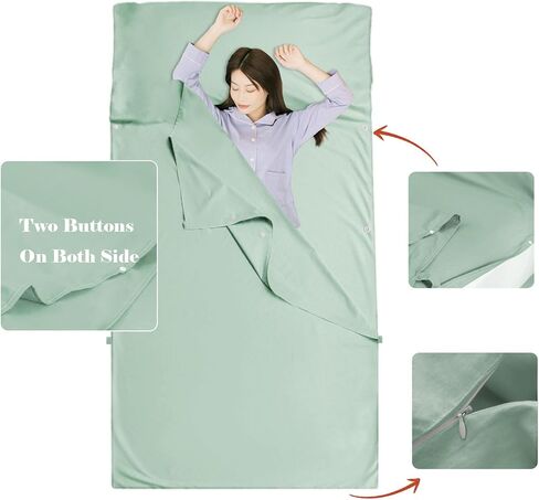 Sleeping Bag Liner Camping & Travel Sheets for Adults - Hostels & Traveling Sleep Sack in Kuwait