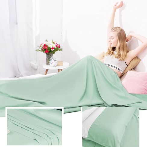 Sleeping Bag Liner Camping & Travel Sheets for Adults - Hostels & Traveling Sleep Sack in Kuwait