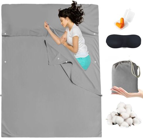 Sleeping Bag Liner Camping & Travel Sheets for Adults - Hostels & Traveling Sleep Sack in Kuwait