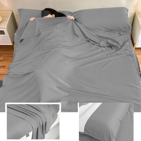 Sleeping Bag Liner Camping & Travel Sheets for Adults - Hostels & Traveling Sleep Sack in Kuwait