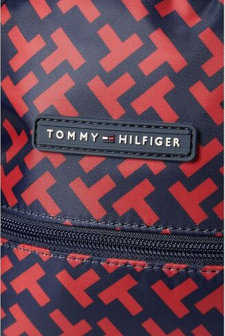 حقيبة ظهر صغيرة من Tommy Hilfiger Jennifer II مصنوعة من النايلون بطباعة ثنائية اللون باللونين الأزرق الداكن/الأحمر متعدد المقاسات in Saudi Arabia