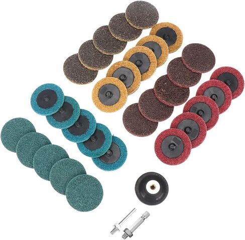 30Pcs 2inch Nylon Quick Change Sanding Discs Set, with 1/4" Holders, Die Grinder Surface Conditioning Burr Rust Paint Removal in Kuwait