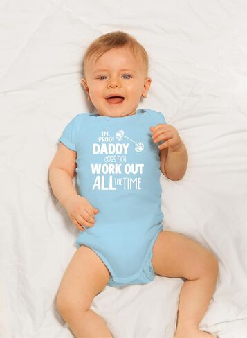 CBTwear I’m Proof Daddy Dose Not Work Out All the Time - Funny Workout Outfit - Cute Infant One-Piece Baby Bodysuit in Kuwait