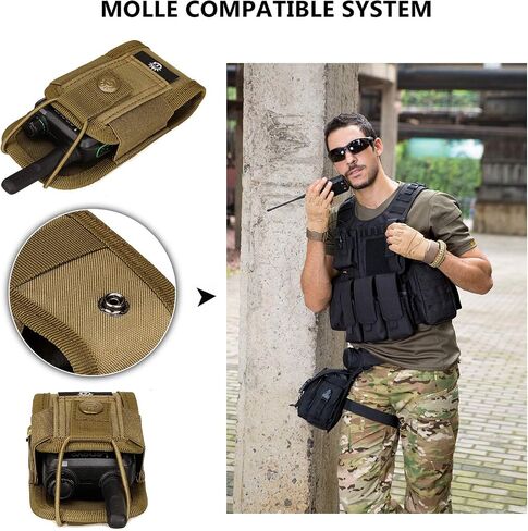 Protector Plus Tactical Radio Pouch MOLLE Interphone Holder Case Military Walkie Talkies Holster Tool Bag in Saudi Arabia