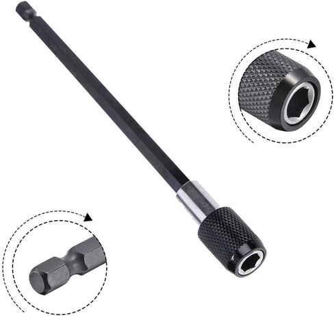 مجموعة تمديد لقمة المثقاب، 2 عبوة 150 مم مع ساق سداسية 1/4 بوصة سريعة التحرير ذاتي القفل وقضيب تمديد in Kuwait