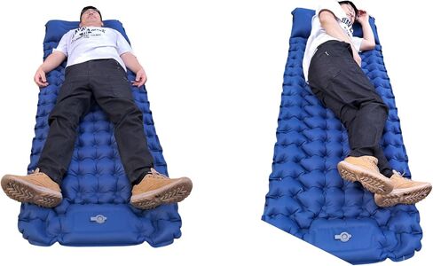 JAMIROWN Sleeping Pad Ultralight Inflatable Sleeping Pad for Camping, Built-in Pump Air Mat, Mattress for Camping, Hiking, Outdoor, Carry Bag, Portable Compact Air Mattress (Single, Orange) in Saudi Arabia