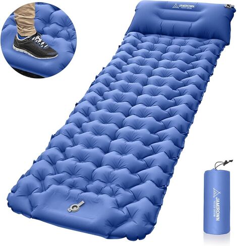 JAMIROWN Sleeping Pad Ultralight Inflatable Sleeping Pad for Camping, Built-in Pump Air Mat, Mattress for Camping, Hiking, Outdoor, Carry Bag, Portable Compact Air Mattress (Single, Orange) in Saudi Arabia