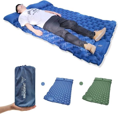 JAMIROWN Sleeping Pad Ultralight Inflatable Sleeping Pad for Camping, Built-in Pump Air Mat, Mattress for Camping, Hiking, Outdoor, Carry Bag, Portable Compact Air Mattress (Single, Orange) in Saudi Arabia