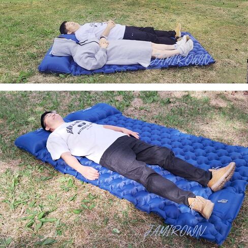 JAMIROWN Sleeping Pad Ultralight Inflatable Sleeping Pad for Camping, Built-in Pump Air Mat, Mattress for Camping, Hiking, Outdoor, Carry Bag, Portable Compact Air Mattress (Single, Orange) in Saudi Arabia