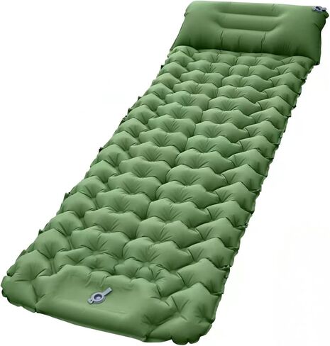 JAMIROWN Sleeping Pad Ultralight Inflatable Sleeping Pad for Camping, Built-in Pump Air Mat, Mattress for Camping, Hiking, Outdoor, Carry Bag, Portable Compact Air Mattress (Single, Orange) in Saudi Arabia