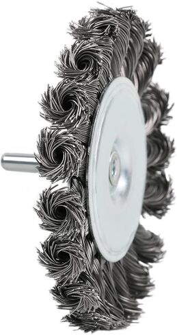 فرشاة سلكية ملتوية مقاس 4 بوصة مع فرشاة سلكية معقودة بقطر 1/4 بوصة لتنظيف التلميع وإزالة الطلاء والصدأ والتآكل in Kuwait