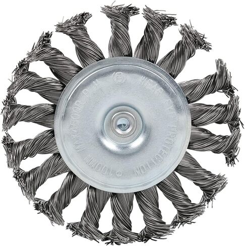 فرشاة سلكية ملتوية مقاس 4 بوصة مع فرشاة سلكية معقودة بقطر 1/4 بوصة لتنظيف التلميع وإزالة الطلاء والصدأ والتآكل in Kuwait