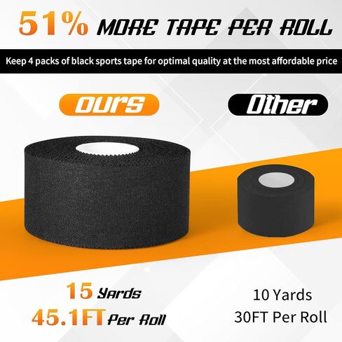 White Athletic Sports Tape 3 Pack - 1.5 in x 45 Ft Athletic Tape Easy to Tear and No Sticky Residue Ankle Wrist Tape for Climb Boxing in Kuwait
