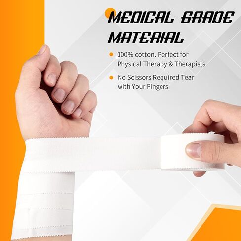 White Athletic Sports Tape 3 Pack - 1.5 in x 45 Ft Athletic Tape Easy to Tear and No Sticky Residue Ankle Wrist Tape for Climb Boxing in Kuwait