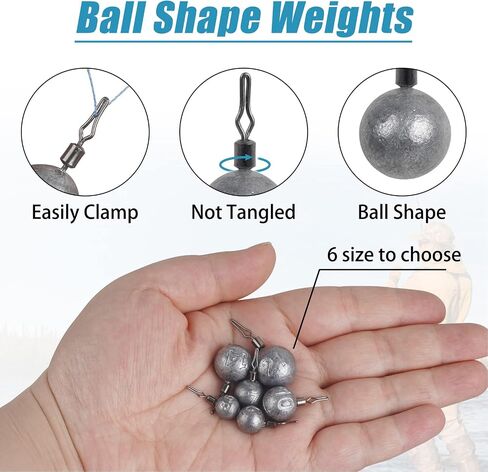 Drop Shot Weights Round Fishing Weights Sinkers Bass Casting Ball Sinkers Cannonball Fishing Weights Swivels for Drop Shot Rig Bass Fshing Saltwater Freshwater Fishing Gear Tackle in Saudi Arabia