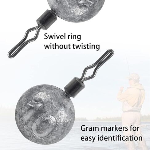Drop Shot Weights Round Fishing Weights Sinkers Bass Casting Ball Sinkers Cannonball Fishing Weights Swivels for Drop Shot Rig Bass Fshing Saltwater Freshwater Fishing Gear Tackle in Saudi Arabia