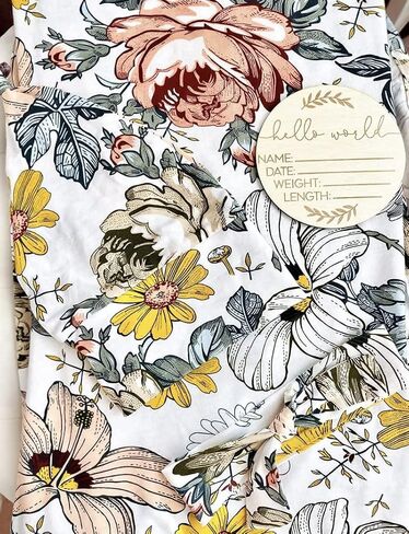 Baybou Robe Swaddle Set Matching Mommy and Me Set Baby Girl Swaddle Blanket Gift 5-Piece Set Hospital Robe Vintage Floral L/XL in Saudi Arabia