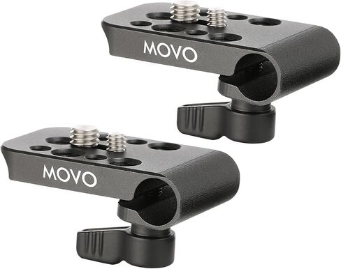 محول مشبك قضيب معياري Movo CAB1000 15 مم - يثبت الكاميرات والشاشات والمسجلات على الحفارات مع خيوط تركيب متعددة 1/4 بوصة و3/8 بوصة ذكر/أنثى (عبوتان) in Saudi Arabia