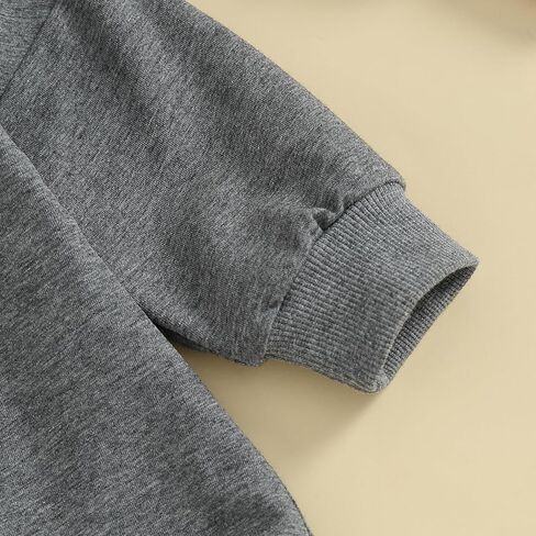 KtwHarnu Baby Boy Girl Easter Outfit Bunny Sweastshirt Romper Long Sleeve Bubble Romper with Pompoms Tail Easter Clothes in Kuwait