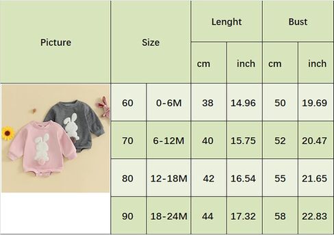 KtwHarnu Baby Boy Girl Easter Outfit Bunny Sweastshirt Romper Long Sleeve Bubble Romper with Pompoms Tail Easter Clothes in Kuwait