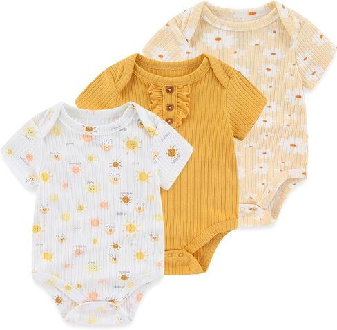 Newborn Baby Ribbed Bodysuit Cotton Baby Boy Girl Clothes 0-12 Months in Saudi Arabia