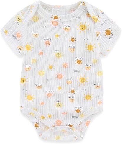 Newborn Baby Ribbed Bodysuit Cotton Baby Boy Girl Clothes 0-12 Months in Saudi Arabia