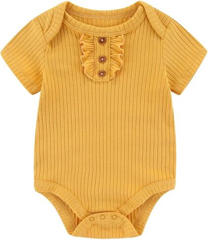 Newborn Baby Ribbed Bodysuit Cotton Baby Boy Girl Clothes 0-12 Months in Saudi Arabia