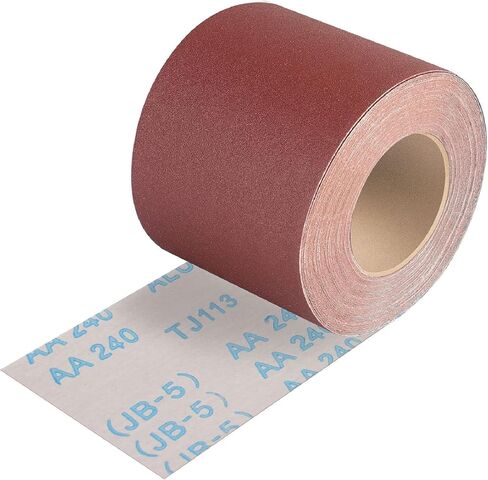 Shineboc 240 Grit Sandpaper Roll, 3.66" x 32.8 Feet Emery Cloth Roll Aluminum Oxide Sanding Paper Durable Cloth Back Dry Wet Sand Paper in Saudi Arabia