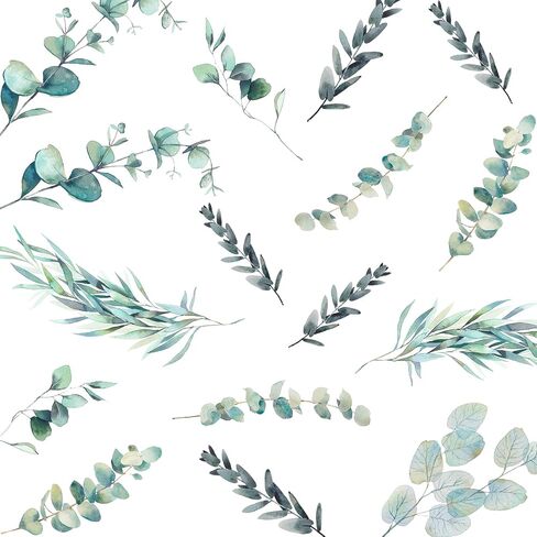 Leaves Wall Decal Green Plant Wall Decal Sticker Removable Leaves Wall Decals Peel and Stick Wall Decoration for Farmhouse Home Nursery Decor Room Office Bathroom in Saudi Arabia