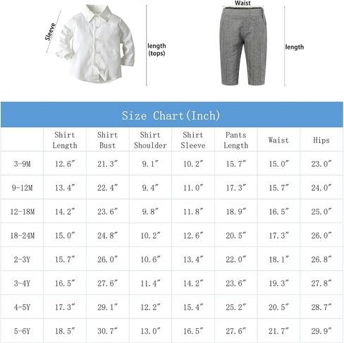 SANGTREE Toddler Baby Boy Dress Clothes Long Sleeve Bowtie Shirts Suspenders Pants Gentleman Outfit Suits Kid, Lavender, Tag 110 = 2-3Y in Saudi Arabia