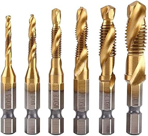 المهنية 6 قطعة HSS مجموعة حفر سهلة الاستخدام مزيج الحنفية مثقاب مجموعة M3 M4 M5 M6 M8 M10 in Saudi Arabia