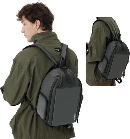 حقيبة حبال للكاميرا من Cwatcun، حقيبة كاميرا 2 في 1 DSLR/SLR/بدون مرآة، حقيبة ظهر للتصوير الفوتوغرافي مقاومة للماء مع حامل ثلاثي الأرجل، إدراجات معيارية قابلة للإزالة متوافقة مع كاميرا Canon Nikon Sony Fuji، رمادي in Kuwait