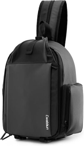 حقيبة حبال للكاميرا من Cwatcun، حقيبة كاميرا 2 في 1 DSLR/SLR/بدون مرآة، حقيبة ظهر للتصوير الفوتوغرافي مقاومة للماء مع حامل ثلاثي الأرجل، إدراجات معيارية قابلة للإزالة متوافقة مع كاميرا Canon Nikon Sony Fuji، رمادي in Kuwait