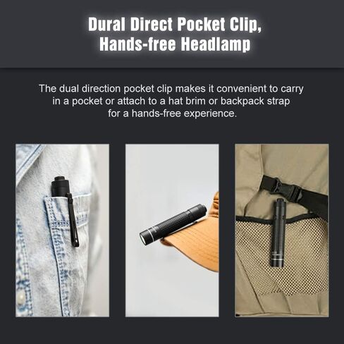 LUMINTOP EDC AA Flashlight Max 600 Lumens EDC Flashlight 5 Outputs LED Pocket Tactical Flashlight IP68 Waterpoof Everyday Carry Mini Flashlight for Hiking, Camping and Emergency (Cool White) in Kuwait