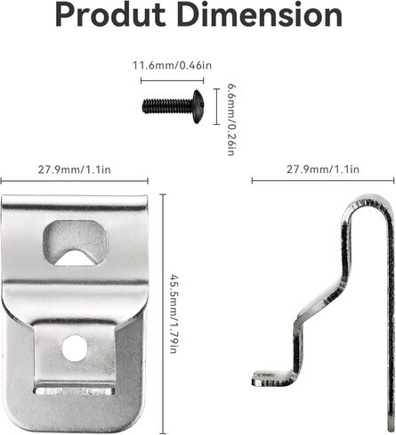 مشابك حزام Thaekuns لديوالت، 6 قطع 304 مشابك حفر من الفولاذ المقاوم للصدأ مع مسامير لـ Dewalt N268241 مناسبة لأدوات الطاقة 20 فولت DCD980 DCD980L2 DCD985L2 DCD985 in Kuwait