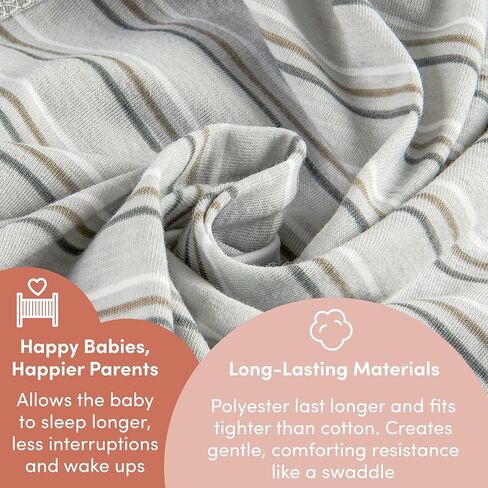 قماط SleepingBaby Zipadee-Zip Transition - كيس نوم للأطفال مع سحاب مريح - بطانية واسعة يمكن ارتداؤها للطفل لتغيير الحفاضات بسهولة - شريط ثلاثي، صغير (4-8 أشهر) in Kuwait