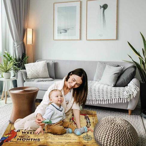 Little Pirates Treasure Hunt Theme Baby Monthly Milestone Blanket Vintage Treasure Map Newborn Adventure Game Photo Props Mom Gift Baby Shower Party Banner Personalized Growth Chart Blanket in Kuwait