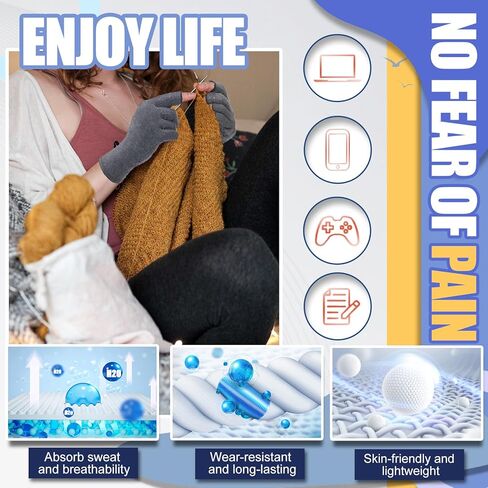 قفازات ضغط DRNAIETY - قفازات التهاب المفاصل للرجال والنساء لآلام اليد، والروماتويد، والتورم، وألم النفق الرسغي، والتهاب الأوتار، ومضادة للانزلاق بدون أصابع لكتابة العمل اليومي (M، كاكي) in Kuwait